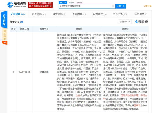 京東物流關聯公司經營范圍擴大，新增國際貨物運輸代理與國內貿易代理服務